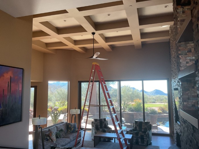 Finished ceiling fan installation running